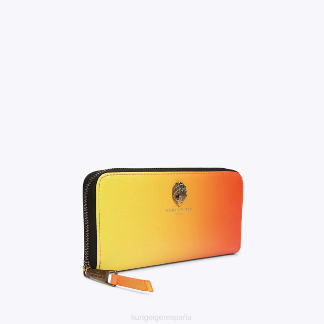 Kurt Geiger mujer Londres zip alrededor de Shoreditch 2LPR540 | bolsas amarillo